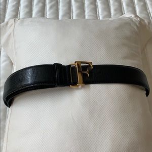 GIANFRANCO FERRE 28 Inch LEATHER BELT W GOLD F.